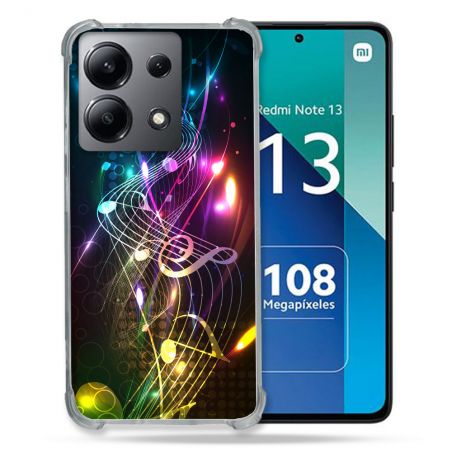 Coque Renforcée Shatterproof Pour Xiaomi Redmi Note 13 4G Musique Partition Multicolore