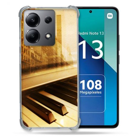 Coque Renforcée Shatterproof Pour Xiaomi Redmi Note 13 4G Musique Piano Retro