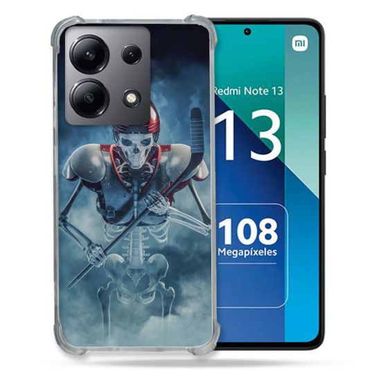 Coque Renforcée Shatterproof Pour Xiaomi Redmi Note 13 4G Sport Hockey Squelette