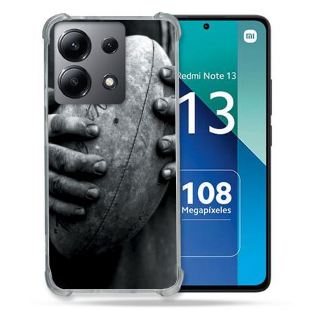 Coque Renforcée Shatterproof Pour Xiaomi Redmi Note 13 4G Sport Rugby Ballon Vintage