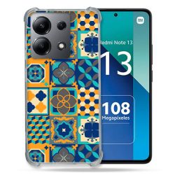 Coque Renforcée Shatterproof Pour Xiaomi Redmi Note 13 4G Texture Carreau Ciment Orange