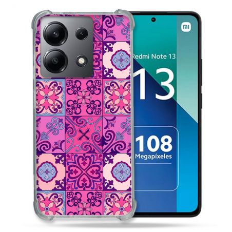 Coque Renforcée Shatterproof Pour Xiaomi Redmi Note 13 4G Texture Carreau Ciment Violet