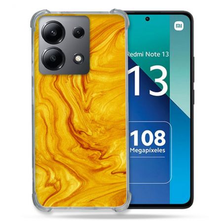 Coque Renforcée Shatterproof Pour Xiaomi Redmi Note 13 4G Texture Marbre Jaune