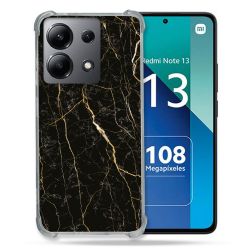 Coque Renforcée Shatterproof Pour Xiaomi Redmi Note 13 4G Texture Marbre Noir