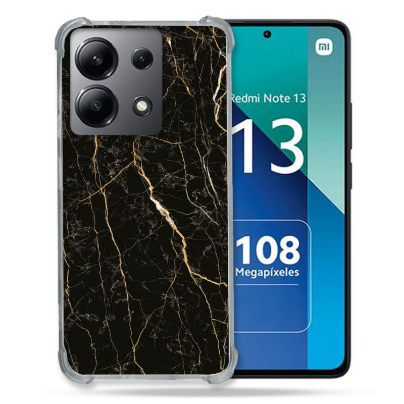 Coque Renforcée Shatterproof Pour Xiaomi Redmi Note 13 4G Texture Marbre Noir
