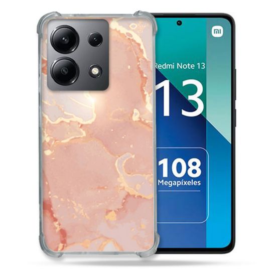 Coque Renforcée Shatterproof Pour Xiaomi Redmi Note 13 4G Texture Marbre Rose
