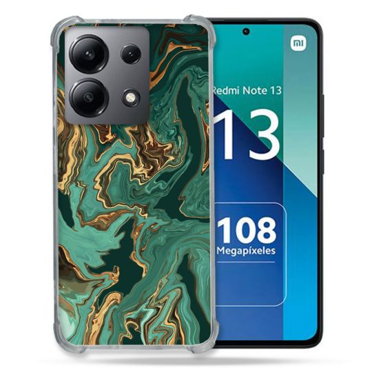 Coque Renforcée Shatterproof Pour Xiaomi Redmi Note 13 4G Texture Marbre Vert