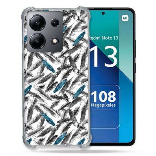 Coque Renforcée Shatterproof Pour Xiaomi Redmi Note 13 4G Texture Plume Canard