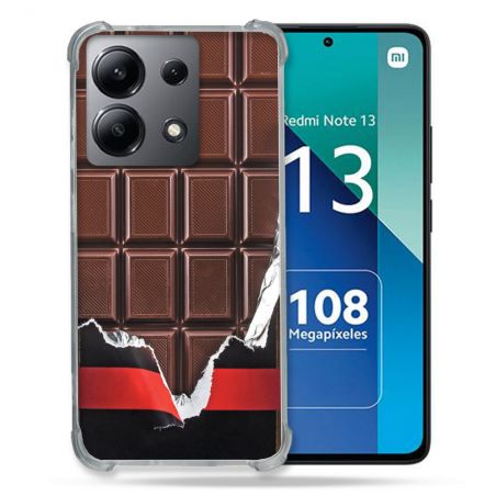 Coque Renforcée Shatterproof Pour Xiaomi Redmi Note 13 4G Texture Trompe Oeil Chocolat