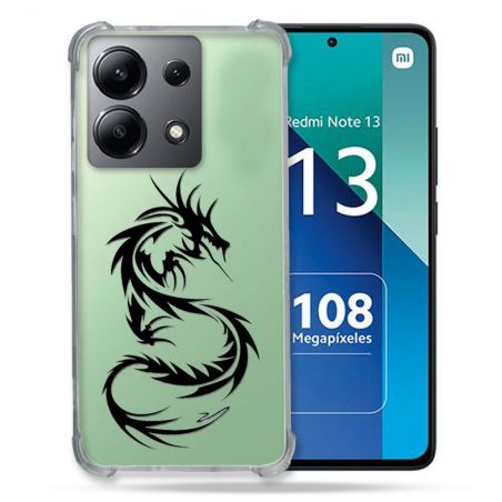 Coque Transparente Pour Xiaomi Redmi Note 13 4G Dragon Noir