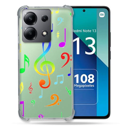Coque Transparente Pour Xiaomi Redmi Note 13 4G Note Musique Colore