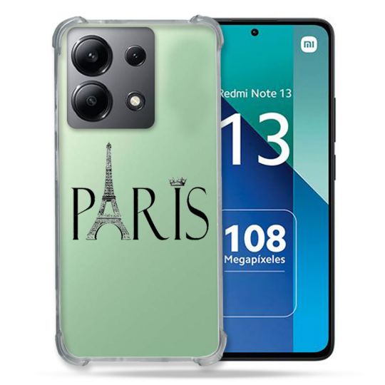 Coque Transparente Pour Xiaomi Redmi Note 13 4G Paris Noir