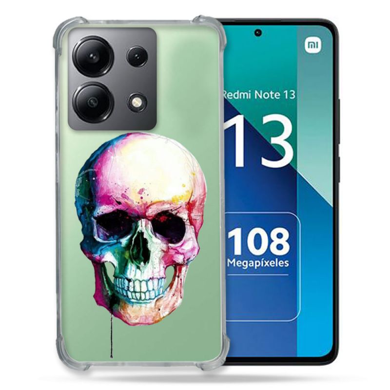 Coque Transparente Pour Xiaomi Redmi Note 13 4G Skull Head Crane Colore