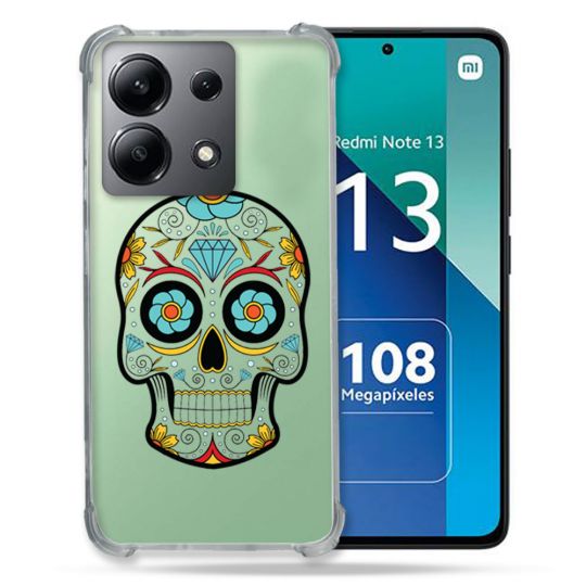 Coque Transparente Pour Xiaomi Redmi Note 13 4G Tete Mort Color