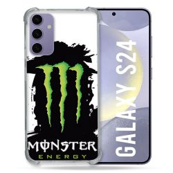 Coque Renforcée En Verre Trempé Compatible Magsafe Pour Samsung Galaxy S24 Monster Energy Tache