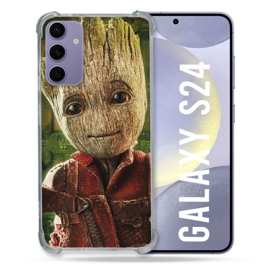 Coque Renforcée En Verre Trempé Compatible Magsafe Pour Samsung Galaxy S24 Groot Vert