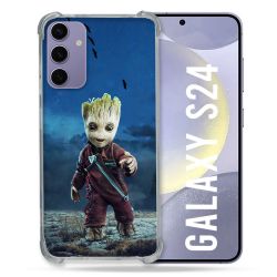 Coque Renforcée En Verre Trempé Compatible Magsafe Pour Samsung Galaxy S24 Groot Bleu