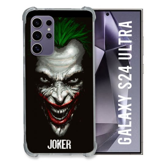 Coque Renforcée En Verre Trempé Compatible Magsafe Pour Samsung Galaxy S24 Ultra Joker Noir