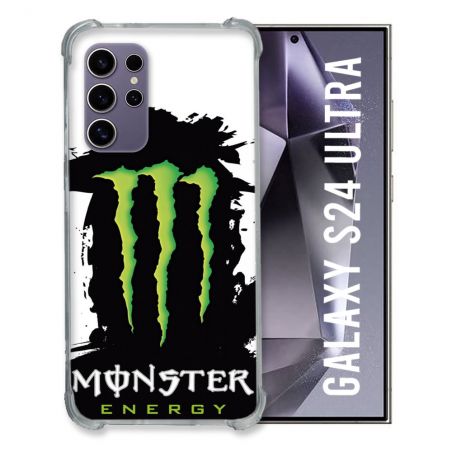 Coque Renforcée En Verre Trempé Compatible Magsafe Pour Samsung Galaxy S24 Ultra Monster Energy Tache