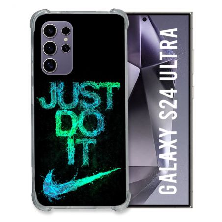 Coque Renforcée En Verre Trempé Compatible Magsafe Pour Samsung Galaxy S24 Ultra Nike Just Do It