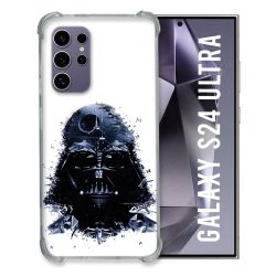 Coque Renforcée En Verre Trempé Compatible Magsafe Pour Samsung Galaxy S24 Ultra Star Wars - Dark Vador Blanc