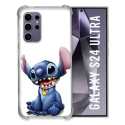 Coque Renforcée En Verre Trempé Compatible Magsafe Pour Samsung Galaxy S24 Ultra Stitch Blanc