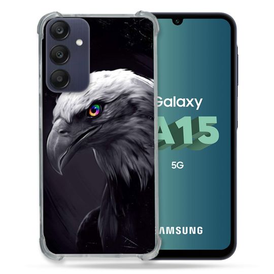 Coque Renforcée Pour Samsung Galaxy A15 4G / 5G Animal Aigle Royal Noir