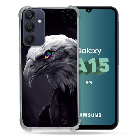 Coque Renforcée Pour Samsung Galaxy A15 4G / 5G Animal Aigle Royal Noir