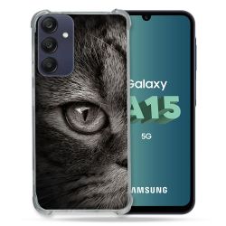 Coque Renforcée Pour Samsung Galaxy A15 4G / 5G Animal Chat Gris