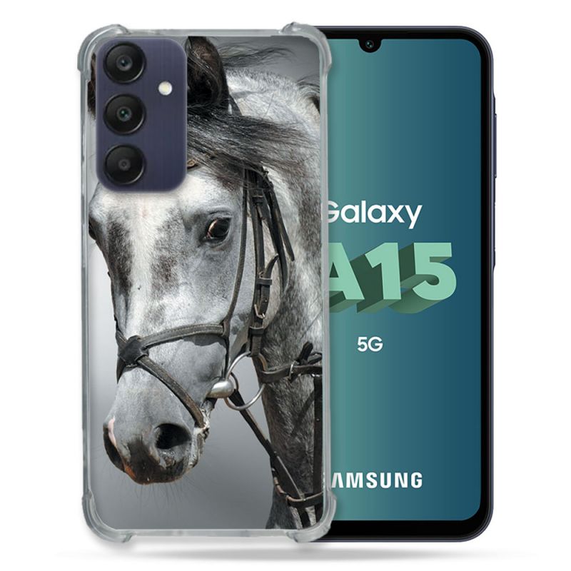 Coque Renforcée Pour Samsung Galaxy A15 4G / 5G Animal Cheval Blanc