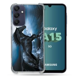 Coque Renforcée Pour Samsung Galaxy A15 4G / 5G Animal Cheval Noir