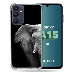 Coque Renforcée Pour Samsung Galaxy A15 4G / 5G Animal Elephant Noir