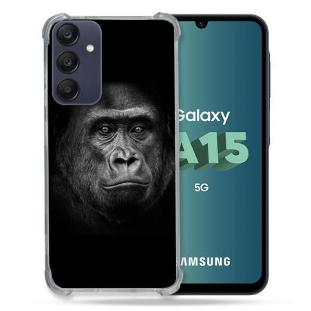 Coque Renforcée Pour Samsung Galaxy A15 4G / 5G Animal Gorille Noir