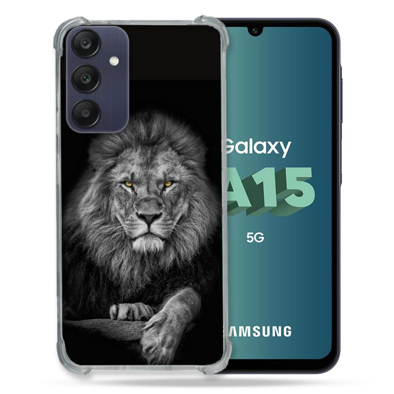 Coque Renforcée Pour Samsung Galaxy A15 4G / 5G Animal Lion Majestueux