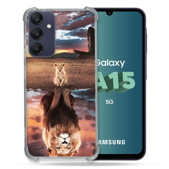 Coque Renforcée Pour Samsung Galaxy A15 4G / 5G Animal Lion Reflet