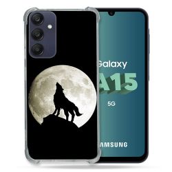 Coque Renforcée Pour Samsung Galaxy A15 4G / 5G Animal Loup Noir