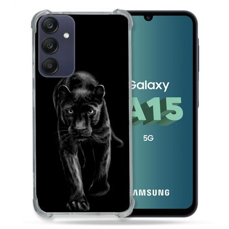 Coque Renforcée Pour Samsung Galaxy A15 4G / 5G Animal Panthère Noire