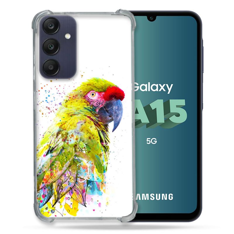 Coque Renforcée Pour Samsung Galaxy A15 4G / 5G Animal Perroquet Jaune