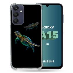 Coque Renforcée Pour Samsung Galaxy A15 4G / 5G Animal Tortue Noire multicolore