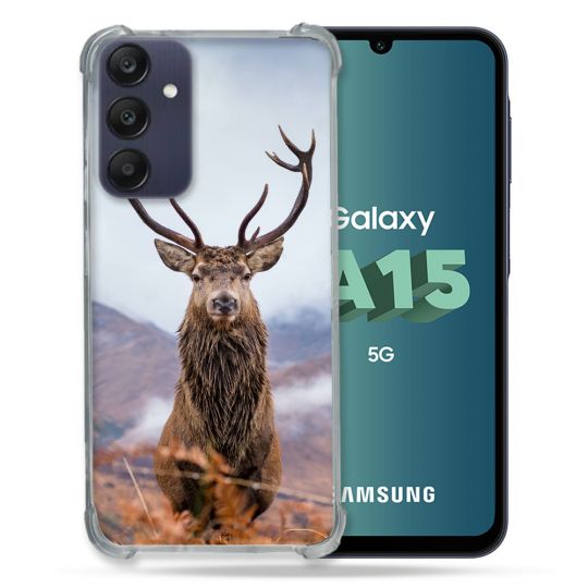 Coque Renforcée Pour Samsung Galaxy A15 4G / 5G Chasse Chevreuil Montagne