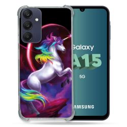 Coque Renforcée Pour Samsung Galaxy A15 4G / 5G Fantastique Licorne Arc en ciel