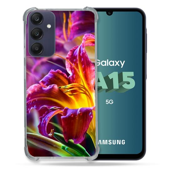 Coque Renforcée Pour Samsung Galaxy A15 4G / 5G Fleur Lys Color