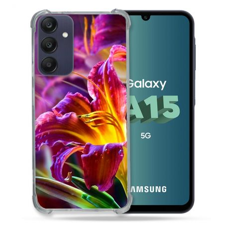 Coque Renforcée Pour Samsung Galaxy A15 4G / 5G Fleur Lys Color