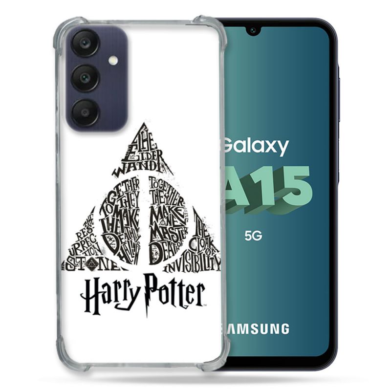 Coque Renforcée Pour Samsung Galaxy A15 4G / 5G Harry Potter Hollows triangle Blanc