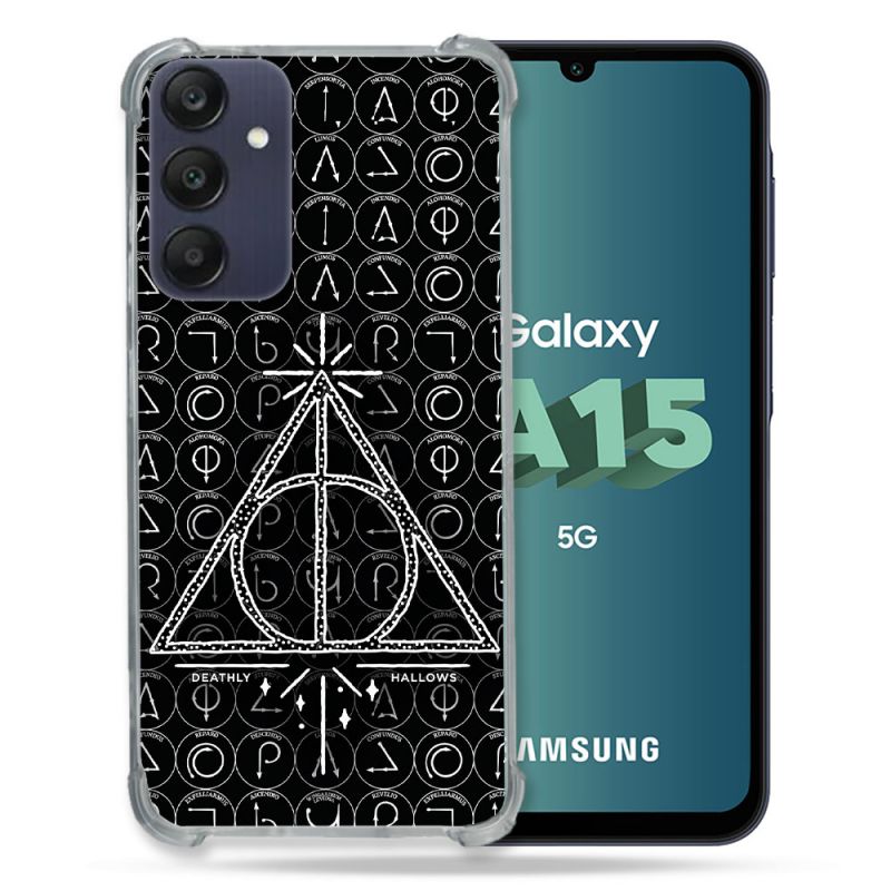 Coque Renforcée Pour Samsung Galaxy A15 4G / 5G Harry Potter Hollows Triangle Noir