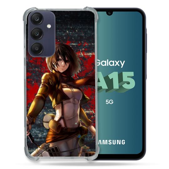 Coque Renforcée Pour Samsung Galaxy A15 4G / 5G Manga Attaque Titans Mikasa