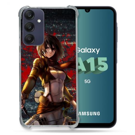 Coque Renforcée Pour Samsung Galaxy A15 4G / 5G Manga Attaque Titans Mikasa