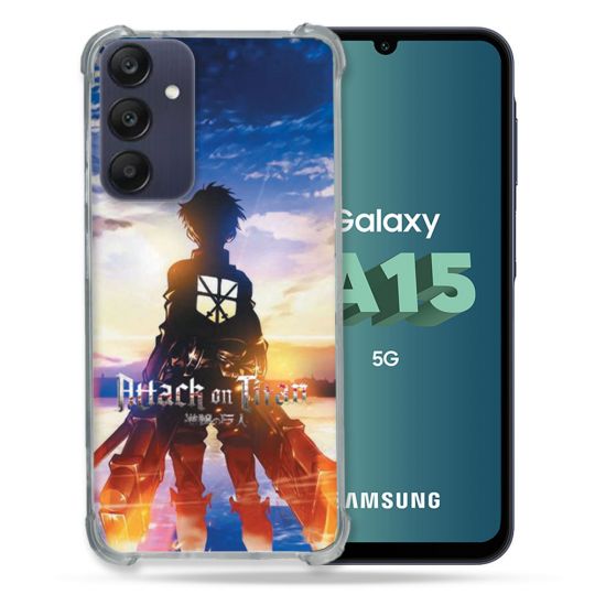 Coque Renforcée Pour Samsung Galaxy A15 4G / 5G Manga Attaque Titans Soleil