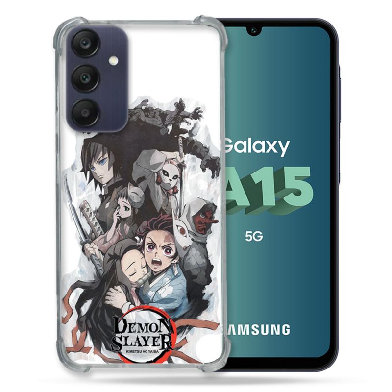 Coque Renforcée Pour Samsung Galaxy A15 4G / 5G Manga Demon Slayer Blanc