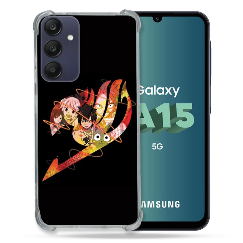 Coque Renforcée Pour Samsung Galaxy A15 4G / 5G Manga Fairy Tail Logo Noir